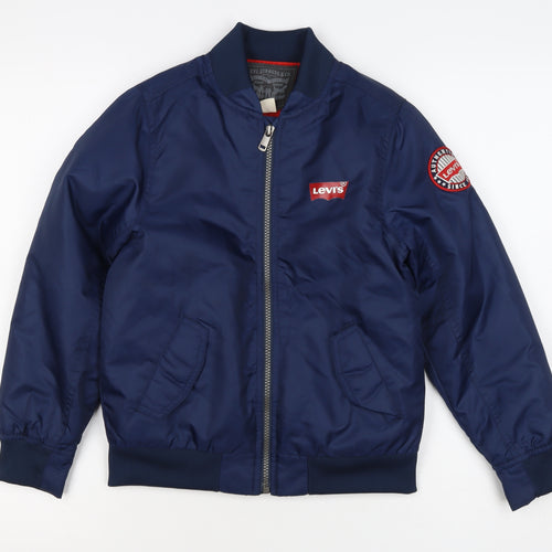 Levi's Boys Blue S 8-10 Years Bomber Jacket Nylon Logo Lined