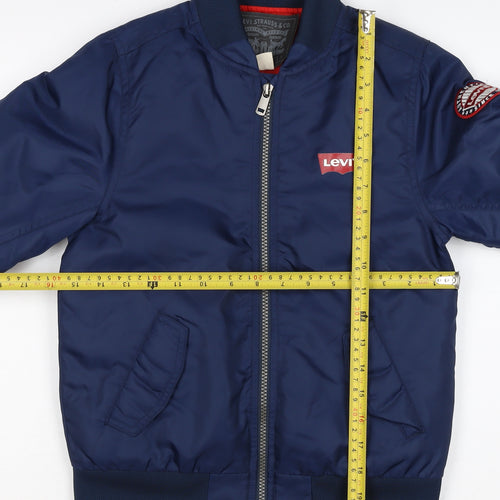 Levi's Boys Blue S 8-10 Years Bomber Jacket Nylon Logo Lined