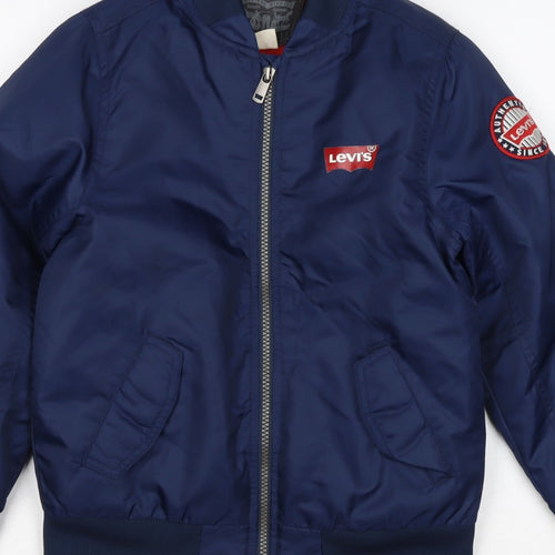 Levi's Boys Blue S 8-10 Years Bomber Jacket Nylon Logo Lined