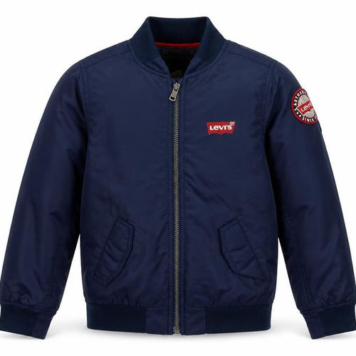 Levi's Boys Blue S 8-10 Years Bomber Jacket Nylon Logo Lined