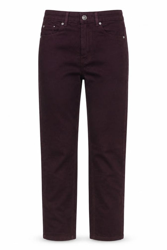 Marks and Spencer Women Purple Size 8 Straight Corduroy Trousers