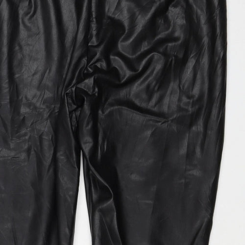 M&S Collection Women’s Black Faux Leather Leggings UK 20 Short