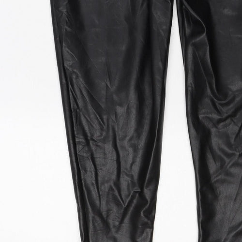 M&S Collection Women’s Black Faux Leather Leggings UK 20 Short
