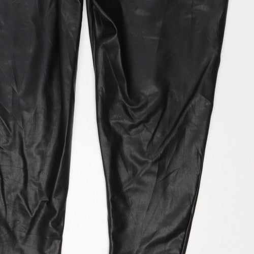 M&S Collection Women’s Black Faux Leather Leggings UK 20 Short