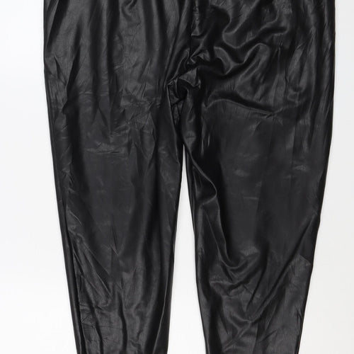 M&S Collection Women’s Black Faux Leather Leggings UK 20 Short