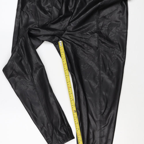 M&S Collection Women’s Black Faux Leather Leggings UK 20 Short