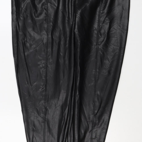 M&S Collection Women’s Black Faux Leather Leggings UK 20 Short