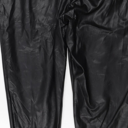 M&S Collection Women’s Black Faux Leather Leggings UK 20 Short