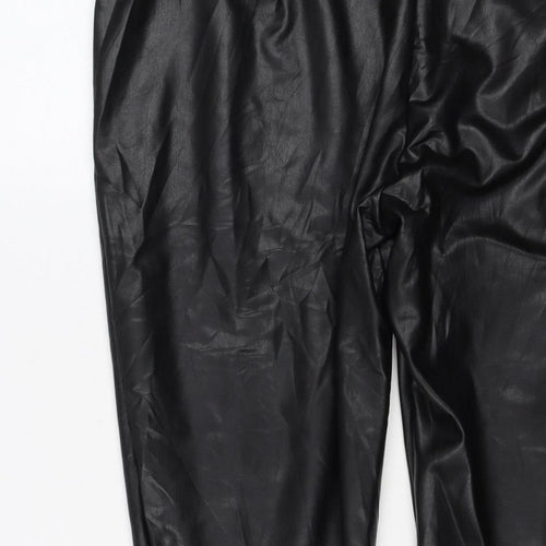 M&S Collection Women’s Black Faux Leather Leggings UK 20 Short