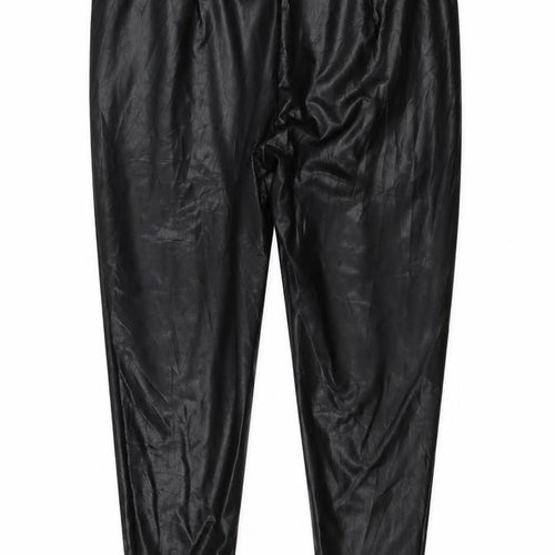 M&S Collection Women’s Black Faux Leather Leggings UK 20 Short
