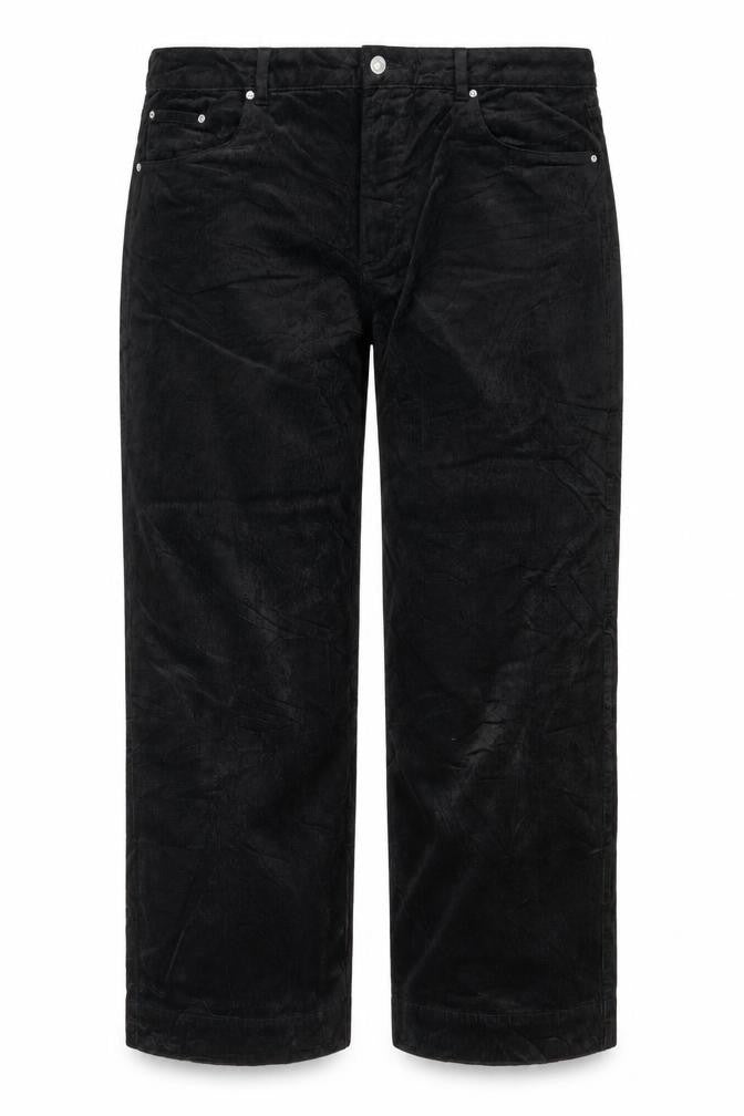 Marks and Spencer Women Black Corduroy Cargo Trousers Size 24 Wide Leg