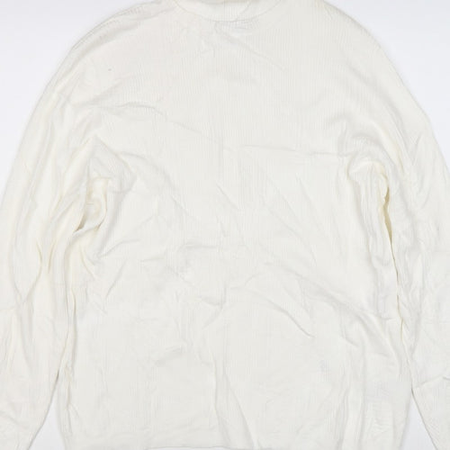 Marks & Spencer Women Ivory Size 20 Roll Neck Rib Knit Jumper