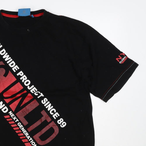 NYC United Men’s Black XL Graphic Print Cotton Crew Neck T-Shirt