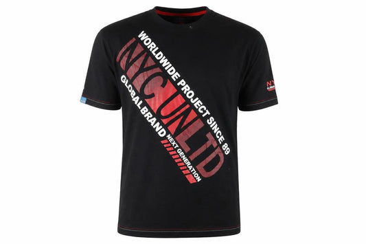 NYC United Men’s Black XL Graphic Print Cotton Crew Neck T-Shirt