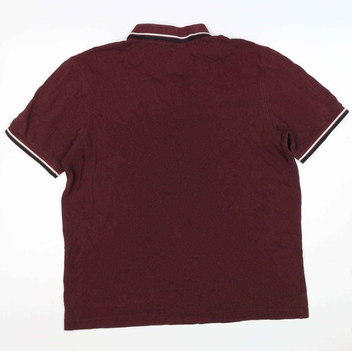 Fred Perry Men’s Burgundy L Cotton Piqué Tipped Short Sleeve Polo Shirt