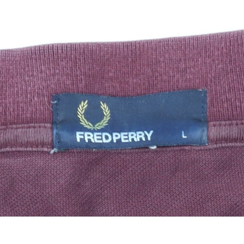 Fred Perry Men’s Burgundy L Cotton Piqué Tipped Short Sleeve Polo Shirt