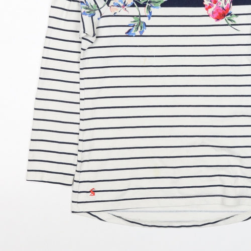 Joules Women Multicoloured UK 10 Floral Stripe Jersey Long Sleeve Top