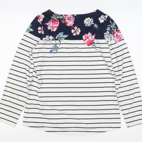 Joules Women Multicoloured UK 10 Floral Stripe Jersey Long Sleeve Top
