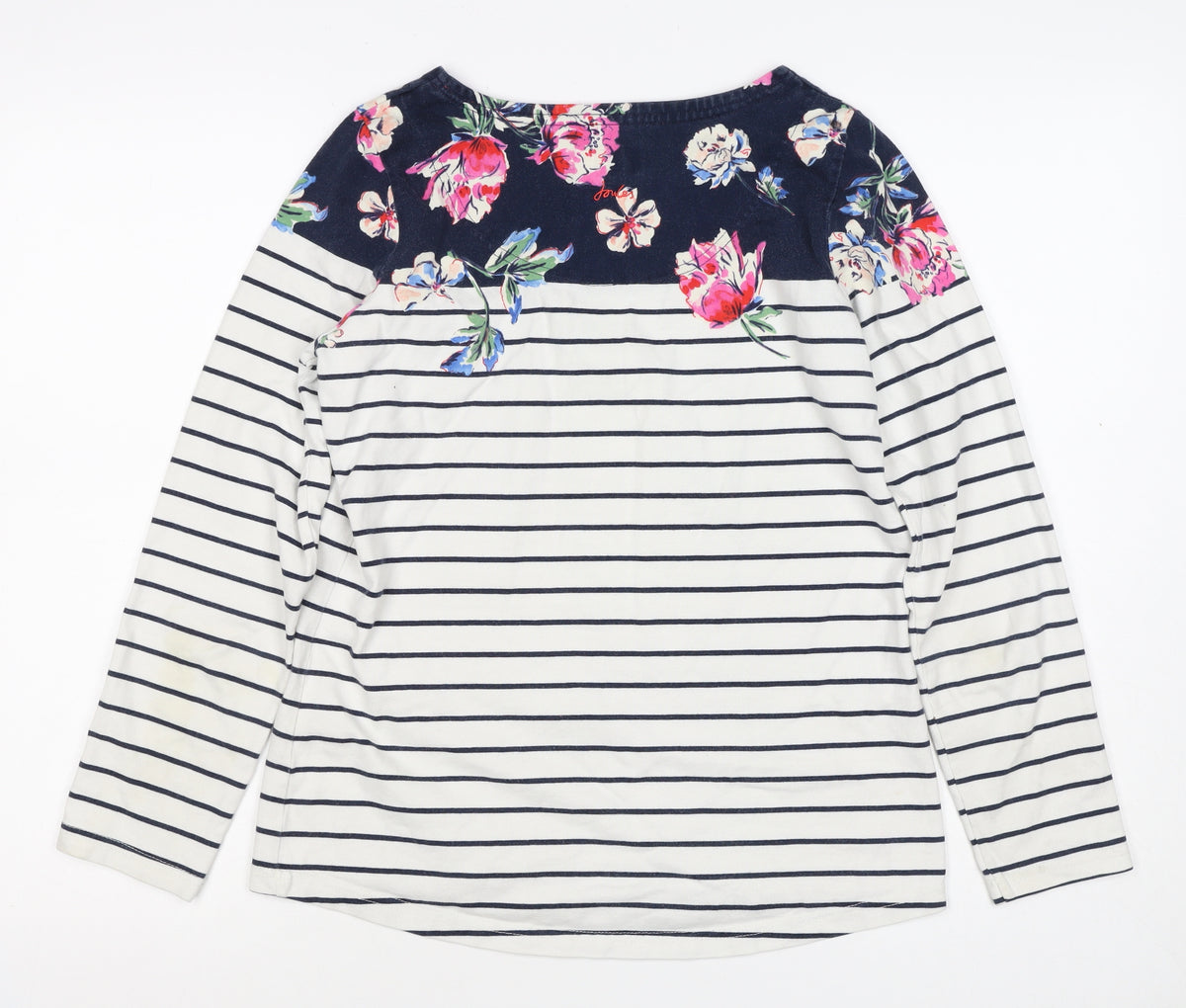 Joules Women Multicoloured UK 10 Floral Stripe Jersey Long Sleeve Top