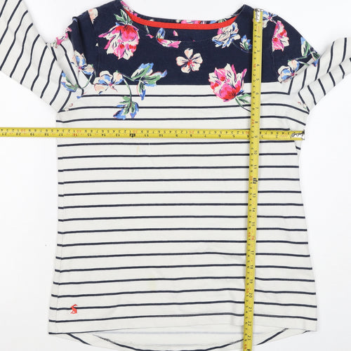 Joules Women Multicoloured UK 10 Floral Stripe Jersey Long Sleeve Top