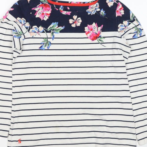 Joules Women Multicoloured UK 10 Floral Stripe Jersey Long Sleeve Top