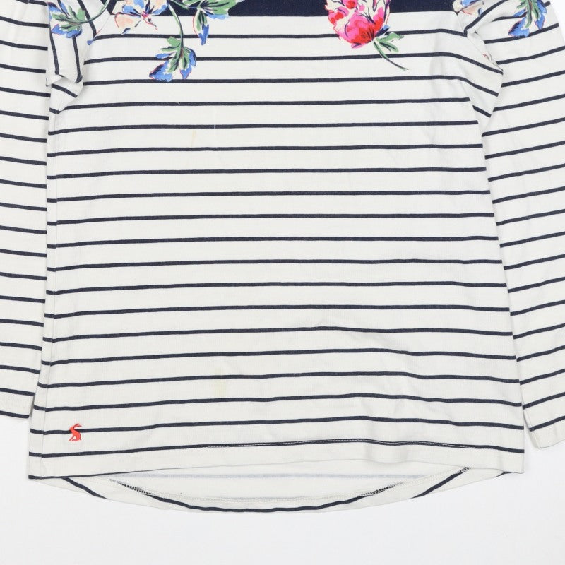 Joules Women Multicoloured UK 10 Floral Stripe Jersey Long Sleeve Top
