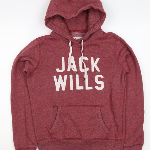 Jack Wills Women’s Red UK 10 Pullover Hoodie Logo Pockets