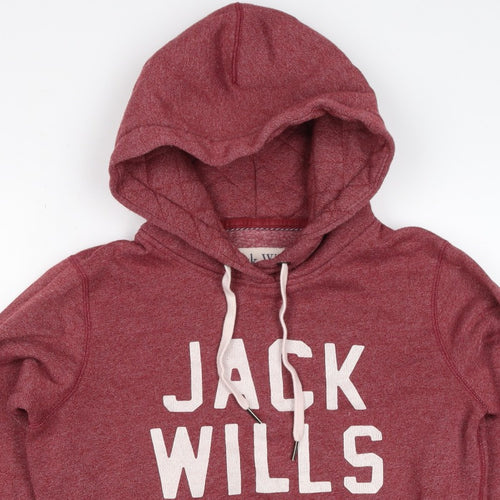 Jack Wills Women’s Red UK 10 Pullover Hoodie Logo Pockets