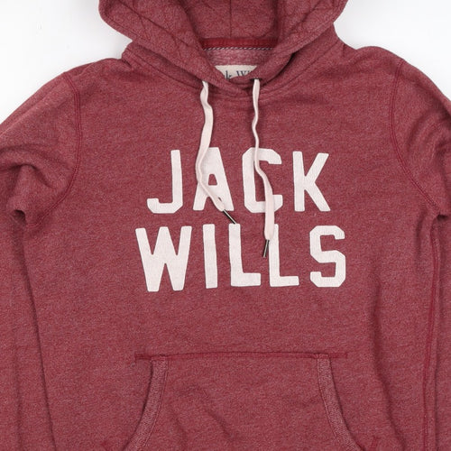 Jack Wills Women’s Red UK 10 Pullover Hoodie Logo Pockets