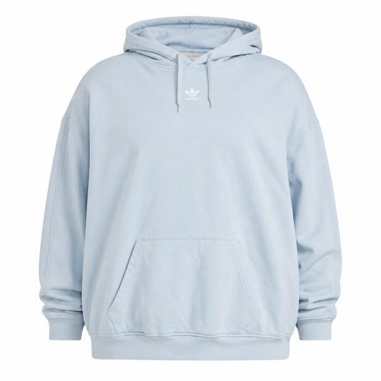 Front view of Adidas Originals Women’s Blue Logo Pullover Hoodie UK 16-18 L