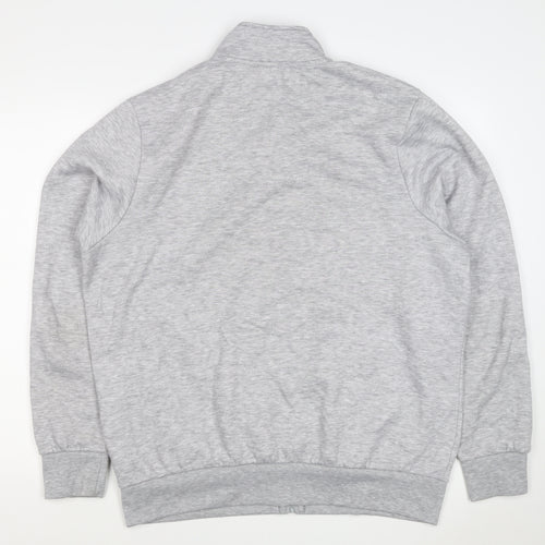 Slazenger Men’s Grey L Full Zip High Neck Logo Sweatshirt