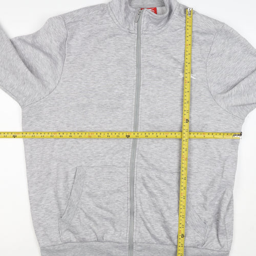 Slazenger Men’s Grey L Full Zip High Neck Logo Sweatshirt