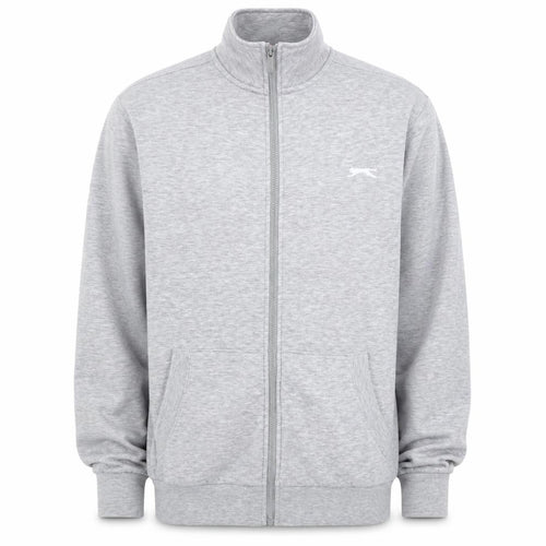 Slazenger Men’s Grey L Full Zip High Neck Logo Sweatshirt
