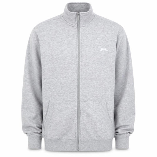 Slazenger Men’s Grey L Full Zip High Neck Logo Sweatshirt