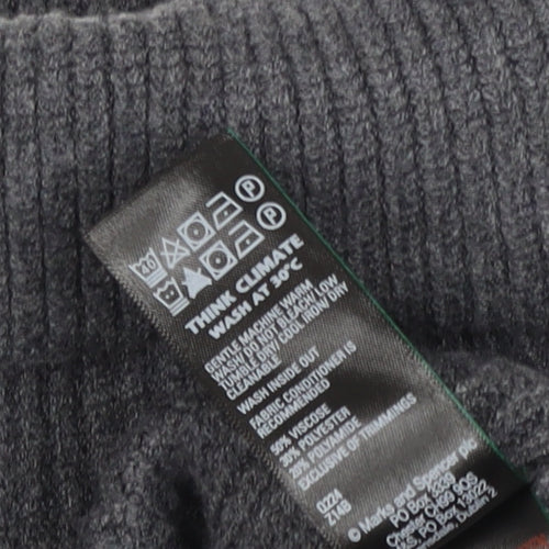 M&S Autograph Unisex Dark Grey L Roll Neck Rib Knit Jumper