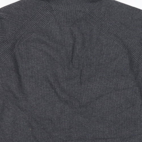 M&S Autograph Unisex Dark Grey L Roll Neck Rib Knit Jumper