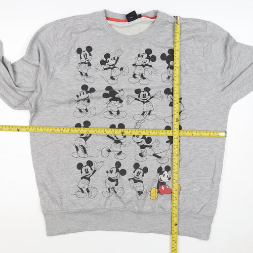 Disney Women’s Grey XL Mickey Mouse Graphic Crew Neck Sweatshirt