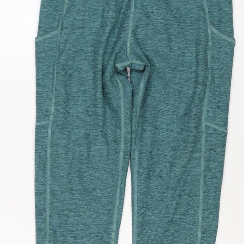 Kirkland Signature Women Green L Athletic Stretch Leggings Gym Yoga