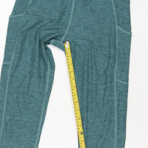 Kirkland Signature Women Green L Athletic Stretch Leggings Gym Yoga