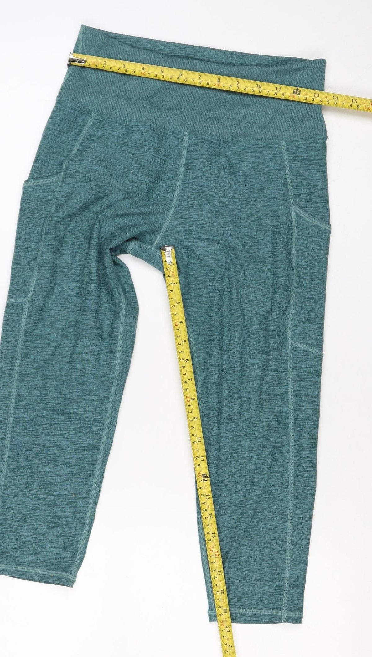 Kirkland Signature Women Green L Athletic Stretch Leggings Gym Yoga
