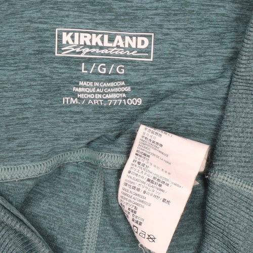 Kirkland Signature Women Green L Athletic Stretch Leggings Gym Yoga