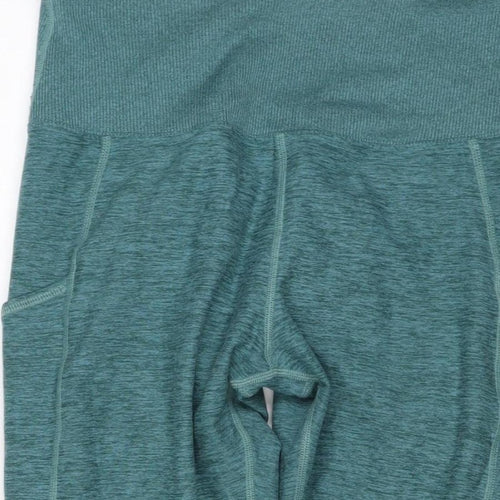 Kirkland Signature Women Green L Athletic Stretch Leggings Gym Yoga