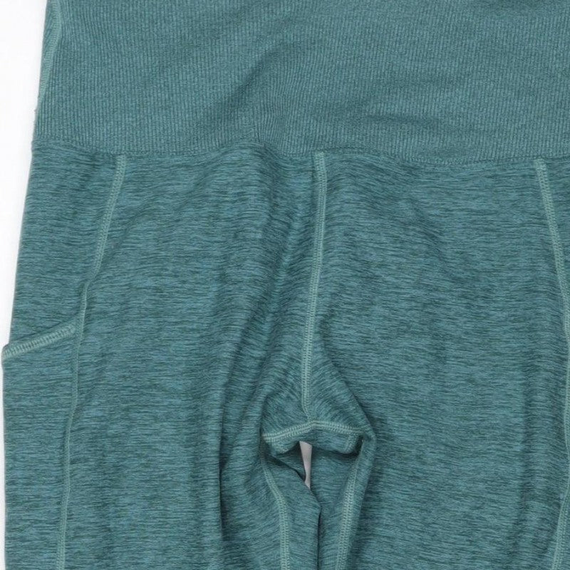 Kirkland Signature Women Green L Athletic Stretch Leggings Gym Yoga