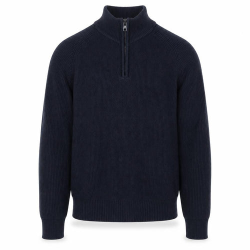 Next Men’s Blue M 1/4 Zip High Neck Chunky Knit Cotton Jumper
