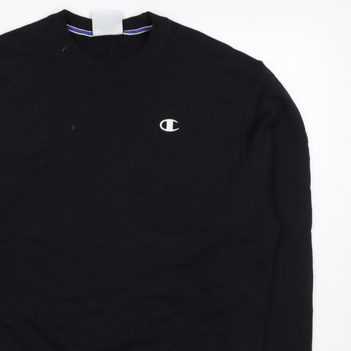 Champion Men’s Black M Logo Crew Neck Pullover Sweatshirt