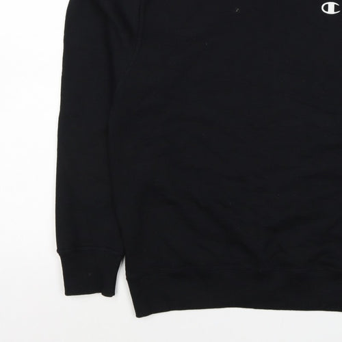 Champion Men’s Black M Logo Crew Neck Pullover Sweatshirt
