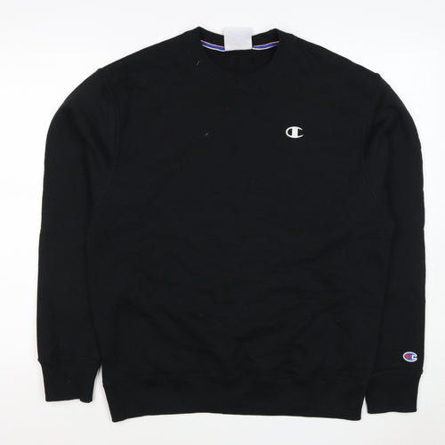 Champion Men’s Black M Logo Crew Neck Pullover Sweatshirt