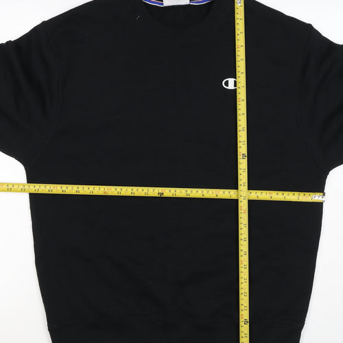 Champion Men’s Black M Logo Crew Neck Pullover Sweatshirt