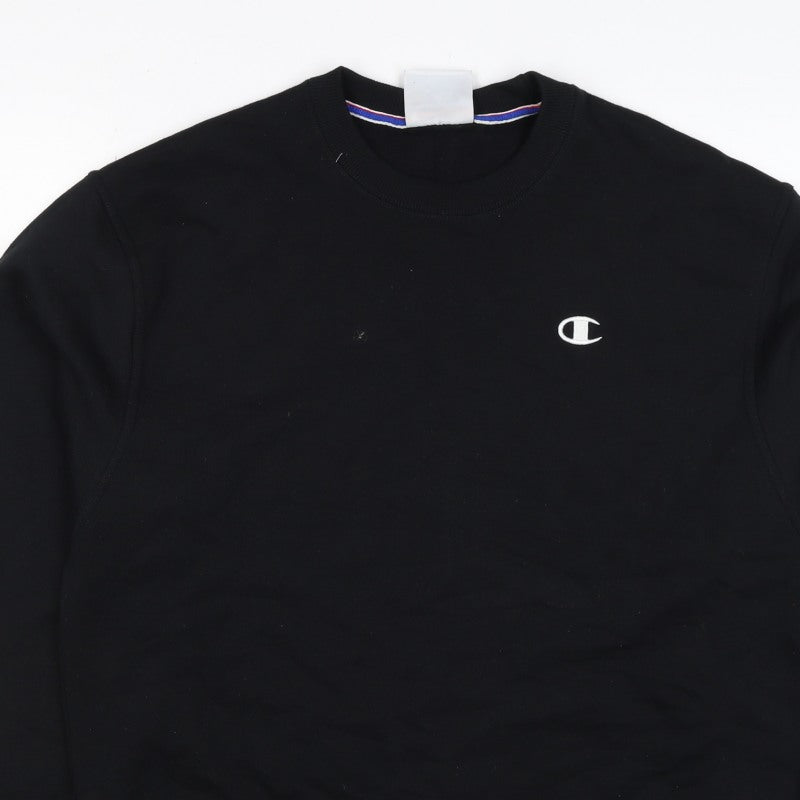 Champion Men’s Black M Logo Crew Neck Pullover Sweatshirt