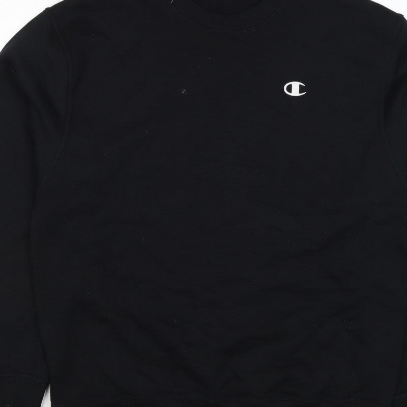 Champion Men’s Black M Logo Crew Neck Pullover Sweatshirt